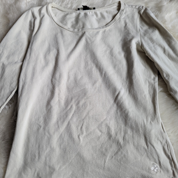 EUC Weekend Max Mara Basic Scoop Neck Long Sleeve Tee in Beige - Picture 4 of 8